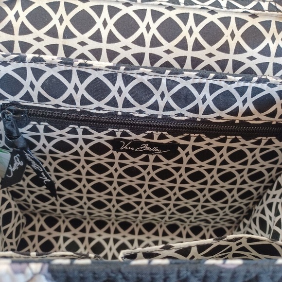 Vera Bradley JULIA Satchel in Night & Day Crossbody Strap Black and White - Picture 5 of 12